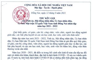 Thư kêu gọi năm học mới 2021-2022 của Tỉnh ủy, HĐND, UBND, Ủy ban MTTQ Việt Nam tỉnh Đăng Nhập Chính Thức OK9