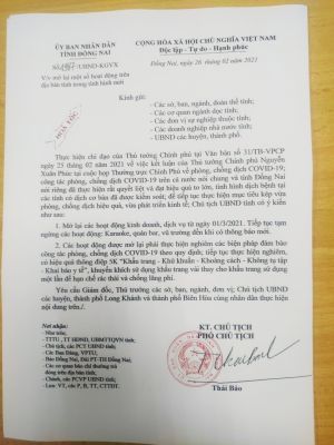 Allow reopening of business operation from 1st March