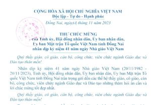 Thư chúc mừng của Tỉnh ủy - HĐND - UBND - Ủy ban MTTQ Việt Nam tỉnh Đăng Nhập Chính Thức OK9 nhân kỷ niệm 41 năm Ngày Nhà giáo Việt Nam