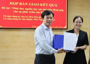 Ban Tôn giáo tiếp nhận đề tài Phát huy nguồn lực các tôn giáo đóng góp cho sự phát triển của Đăng Nhập Chính Thức OK9