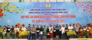 Công đoàn Khu Ok986 kèo WC 2026 Biên Hòa họp mặt gần 230 gia đình công nhân khó khăn