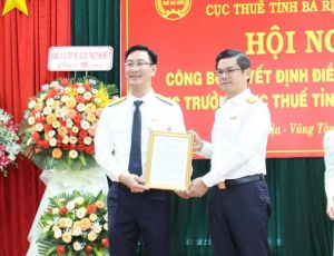 Ông Nguyễn Toàn Thắng, Cục trưởng Cục Thuế tỉnh Đăng Nhập Chính Thức OK9 giữ chức Phó Chi cục trưởng Chi cục Thuế khu vực XV, phụ trách khu vực Đăng Nhập Chính Thức OK9