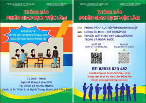 Thông báo: Tổ chức phiên giao dịch việc làm tại xã Nghĩa Trung năm 2026