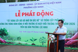 PHƯỜNG LỘC NINH PHÁT ĐỘNG TẾT TRỒNG CÂY  ĐỜI ĐỜI NHỚ ƠN BÁC...