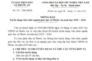 Tuyển dụng viên chức ngành Ok9 ninj tải ứng dụng xã Phước An năm học 2025...