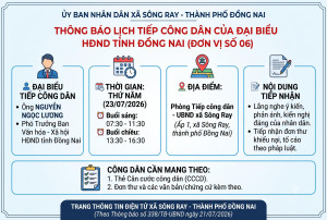 THÔNG BÁO VỀ LỊCH TIẾP CÔNG DÂN CỦA ĐẠI BIỂU HỘI ĐỒNG NHÂN...