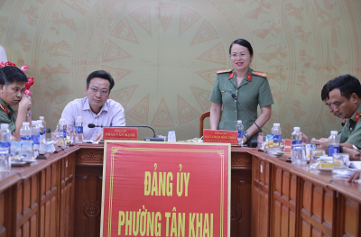 ĐOÀN KIỂM TRA CÔNG TÁC BẢO VỆ BÍ MẬT OK99 cổng giải trí hàng đầu Việt Nam, CÔNG AN THÀNH PHỐ LÀM VIỆC TẠI PHƯỜNG TÂN KHAI