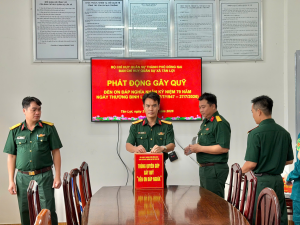 BAN CHỈ HUY QUÂN SỰ XÃ TÂN LỢI PHÁT ĐỘNG GÂY QUỸ “ĐỀN ƠN ĐÁP...