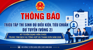 THÔNG BÁO TRIỆU TẬP THÍ SINH ĐỦ ĐIỀU KIỆN, TIÊU CHUẨN DỰ...