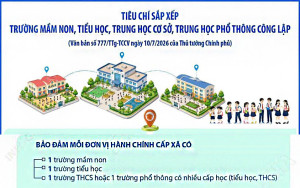 TIÊU CHÍ SẮP XẾP TRƯỜNG MẦM NON, TIỂU HỌC, TRUNG...