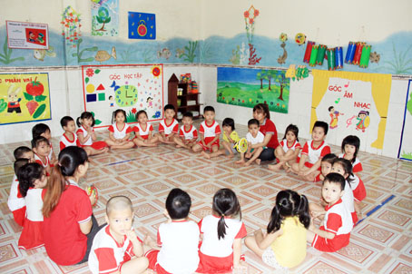 Trẻ em là con công nhân gửi tại Cơ sở mầm non Ánh Dương, phường Long Bình, TP.Biên Hòa (3).jpg