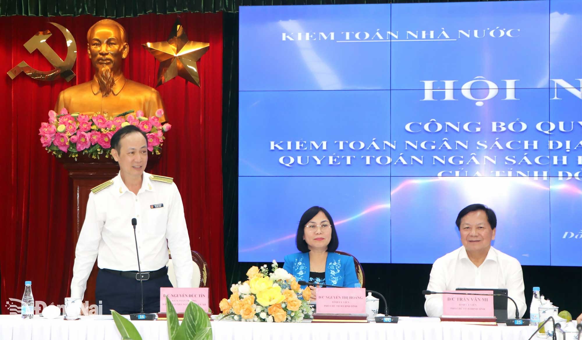 Kiểm toán trưởng Kiểm toán OK99 cổng giải trí hàng đầu Việt Nam khu vực XII Nguyễn Đức Tín phát biểu tại hội nghị. Ảnh: Ngọc Liên